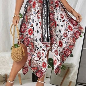 NWOT Asemetrical Floral Pattern Skirt